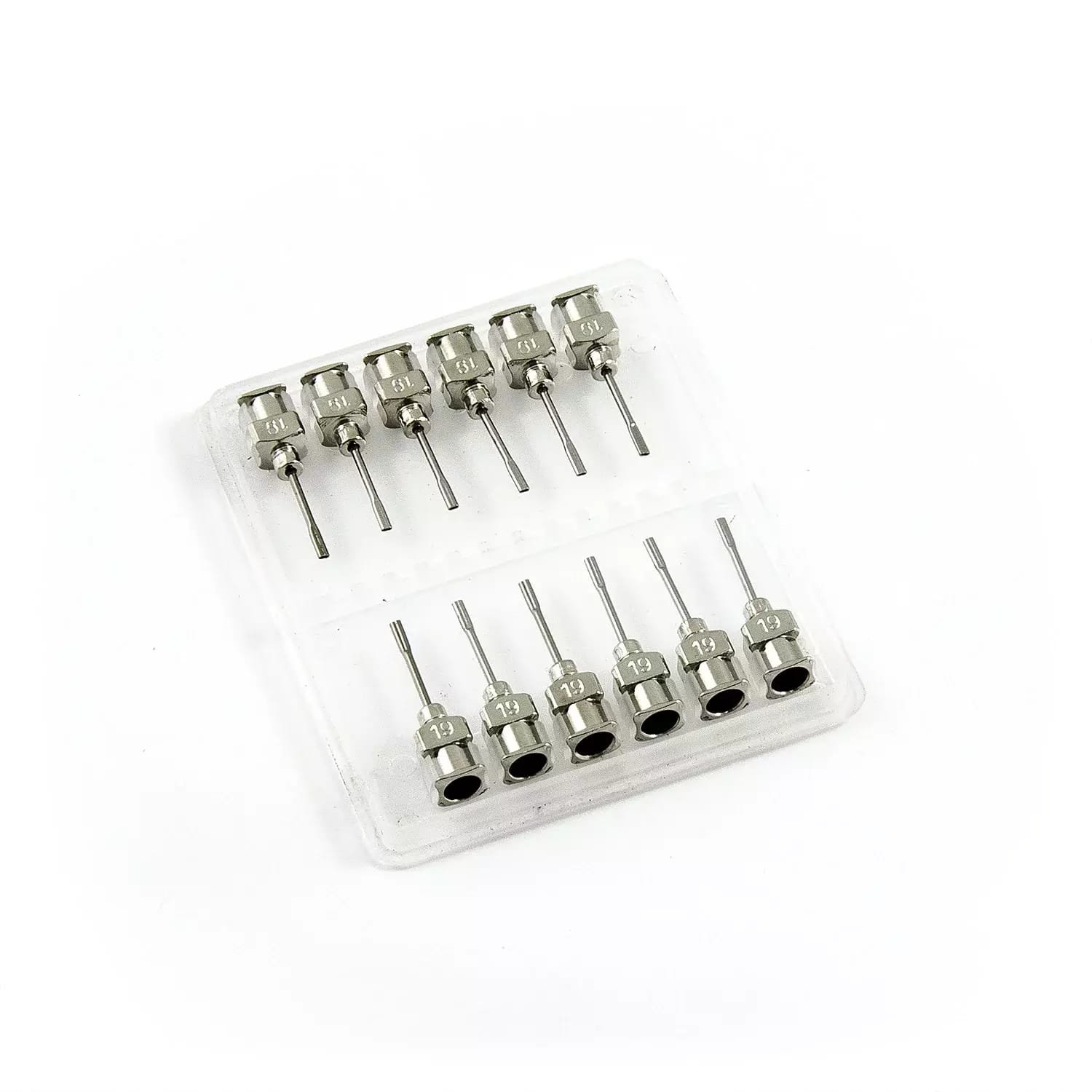 Ploché nerezové dávkovací jehly 19G 0.5\" set 12ks