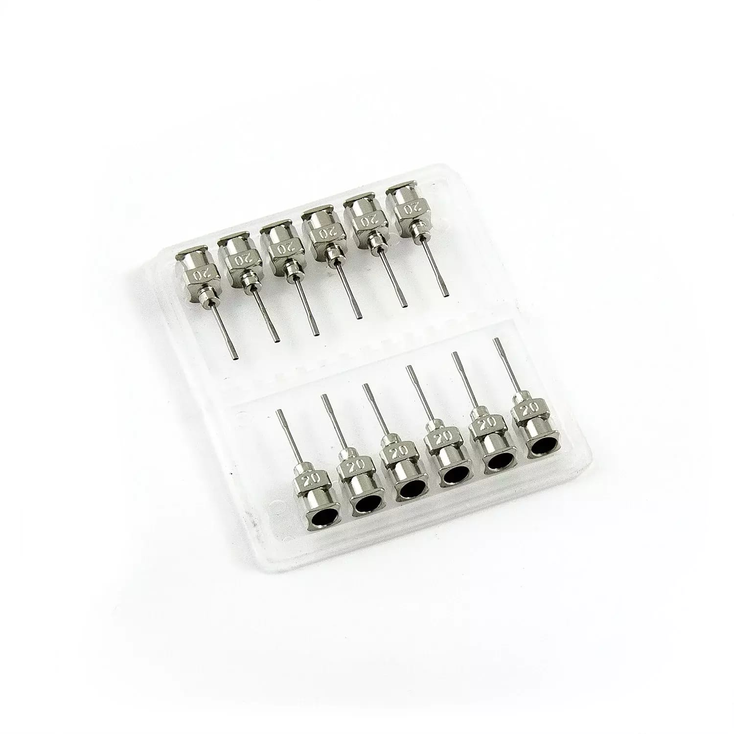 Ploché nerezové dávkovací jehly 20G 0.5\" set 12ks