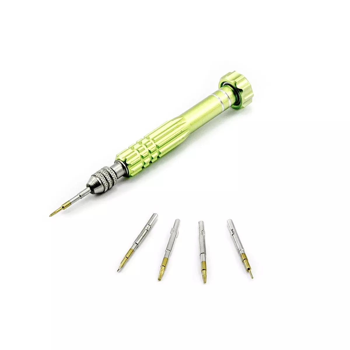 Šroubovák s 5 titanovými bity - torx T5, T6, pětihvězda 0.8, křížový a plochý
