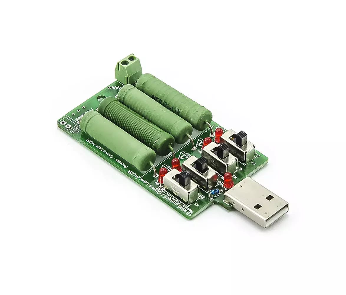 Odporová USB zátěž a vybíječ baterií, až 1,25W - 20W