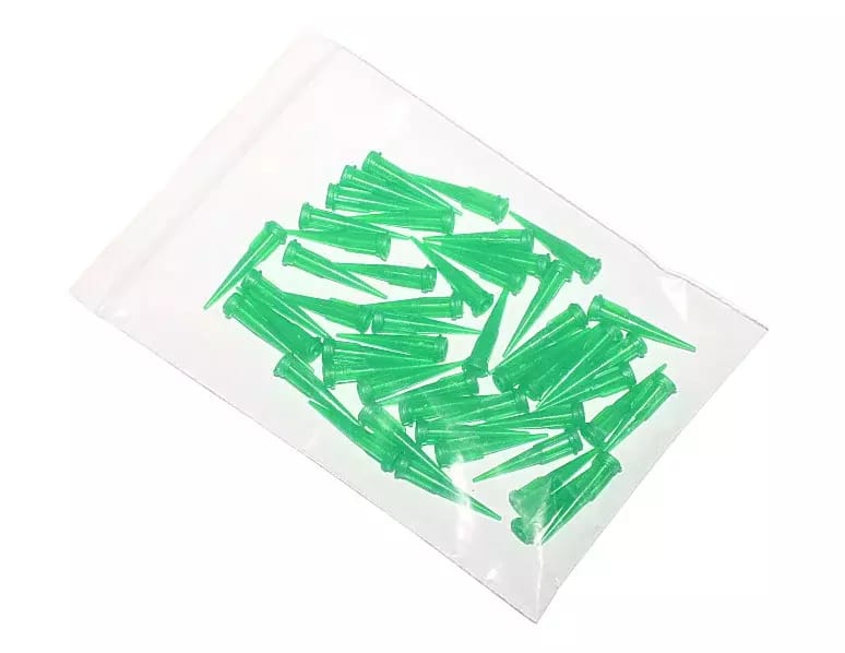 Konické plastové dávkovací jehly zelená 18G 50ks