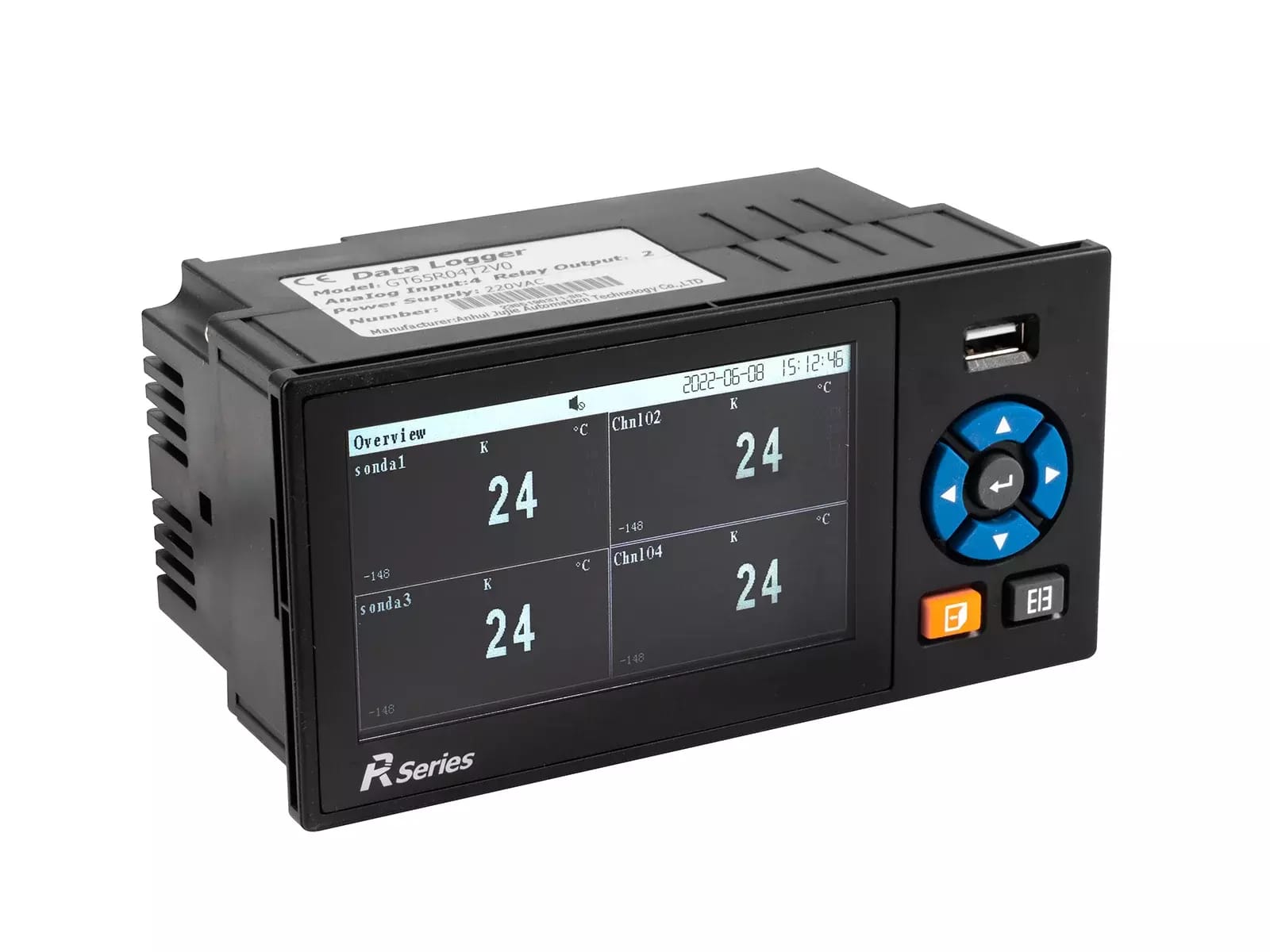 Digitální datalogger / zapisovač GT65R04 - 4 vstupy, USB