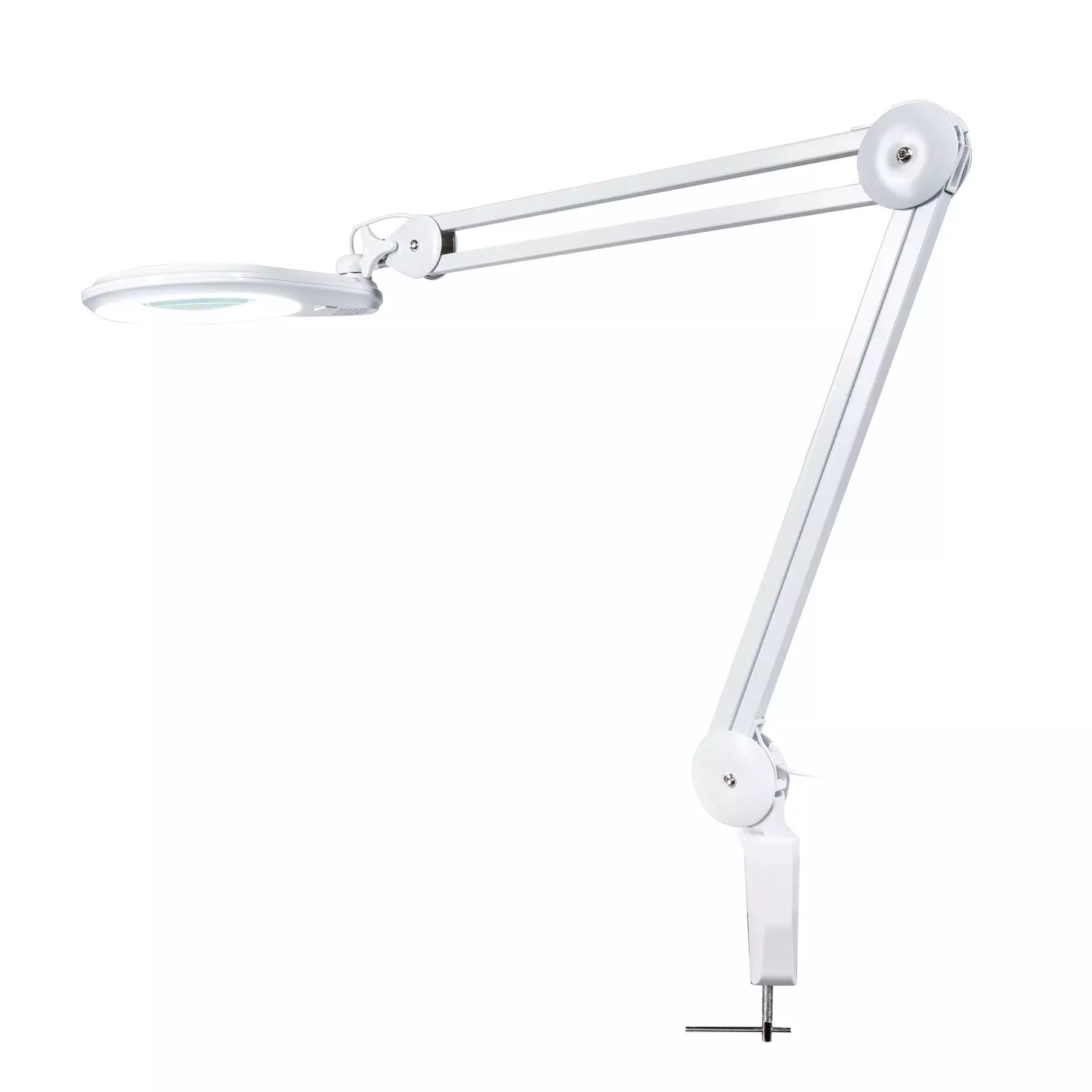 Bílá stolní lampa IB-127 s lupou 127mm a LED podsvícením